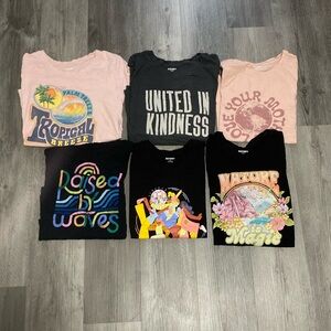 6 Shirt Bundle Old Navy Everyday Graphic Tees All XL